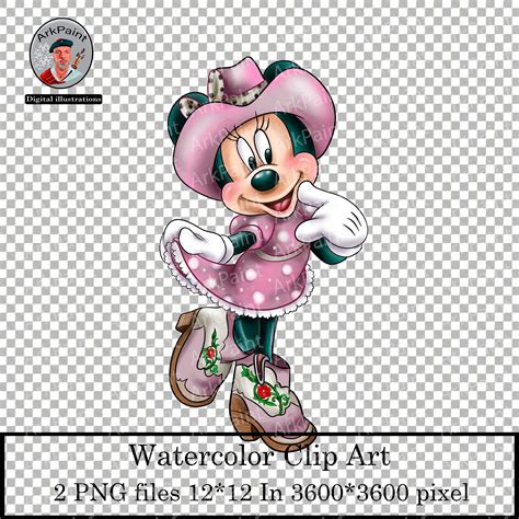 Minnie Mouse Pink Dress Clipart