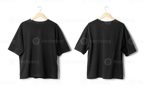 Black Oversize T Shirt Mockup Hanging Isolated On White Background With Clipping Path 6647398