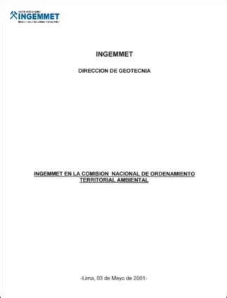 Repositorio Institucional Ingemmet Ingemmet En La Comisi N Nacional De