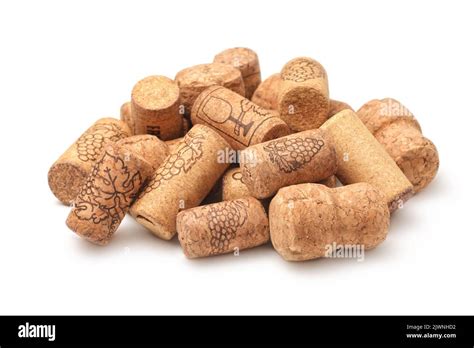 Pile Of Different Natural Wine Corks Isolated On White Stock Photo Alamy