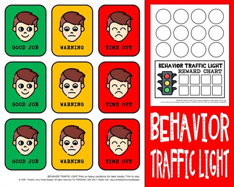 Traffic Light Behavior Chart Printable