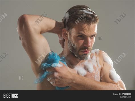 Bearded Man Washing Image And Photo Free Trial Bigstock