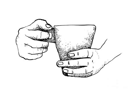 Hand Drawn Of Hand Holding A Cup Hot Coffee Drawing By Iam Nee Fine Art America