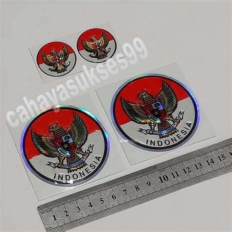 Sticker Timbul Bendera Merah Putih Garuda Indonesia Bulat Cm Emblem