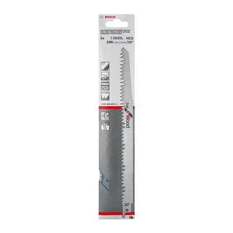 Bosch S1531L HCS 240mm Reciprocating Saw Blades Top For Wood X5