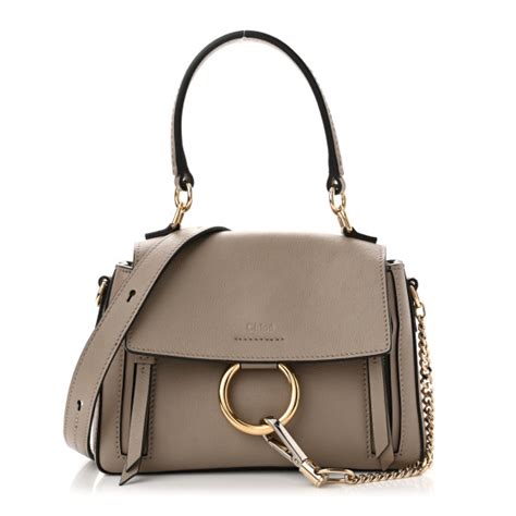 CHLOE Calfskin Mini Faye Day Shoulder Bag Motty Grey 1225714 FASHIONPHILE