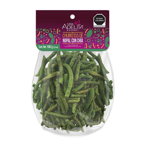 Churritos Casa Adelita Gourmet de nopal con chía 100 g Walmart