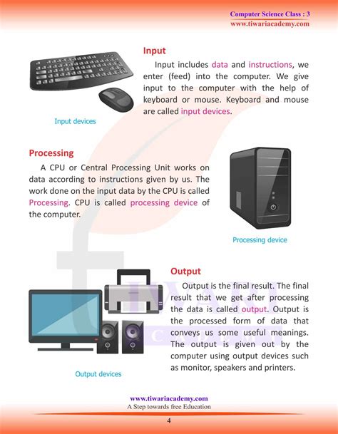 Class 3 Computer Science Chapter 1 Knowing A Computer