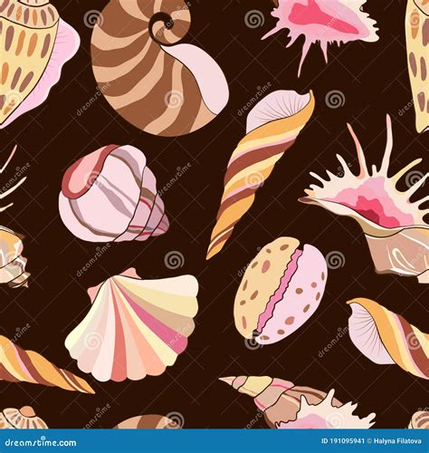 1143 Shells, Seamless Sea Shell Pattern, Ornament for Wallpaper and ...