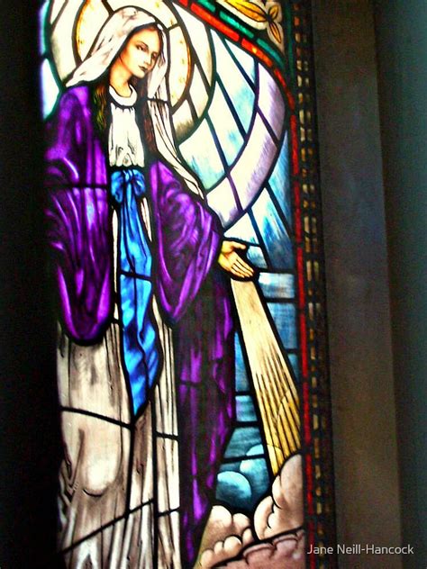 Mother Mary In A Deep Purple Robe Stained Glass By Jane Neill