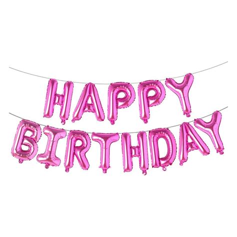 16 Inch HAPPY BIRTHDAY letter foil balloons set - PINK