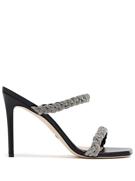 Stuart Weitzman Addison 100mm Leather Sandals Black Farfetch