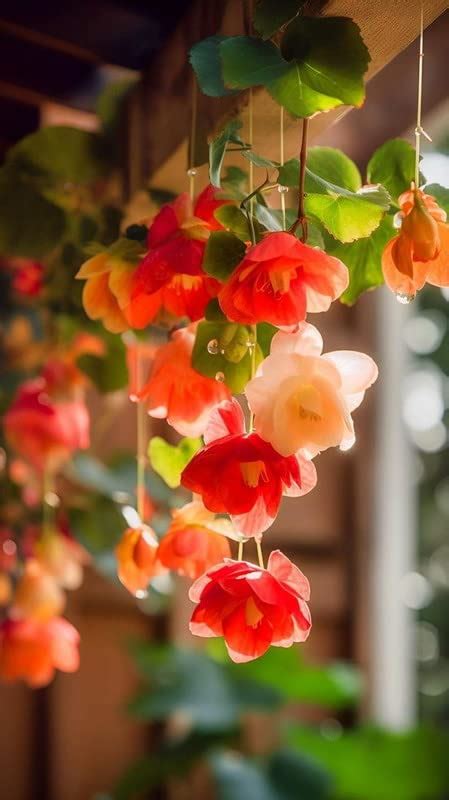 Ritz Farming Weeping Begonia Flowers Bulbs Begonia Red For Home Pots