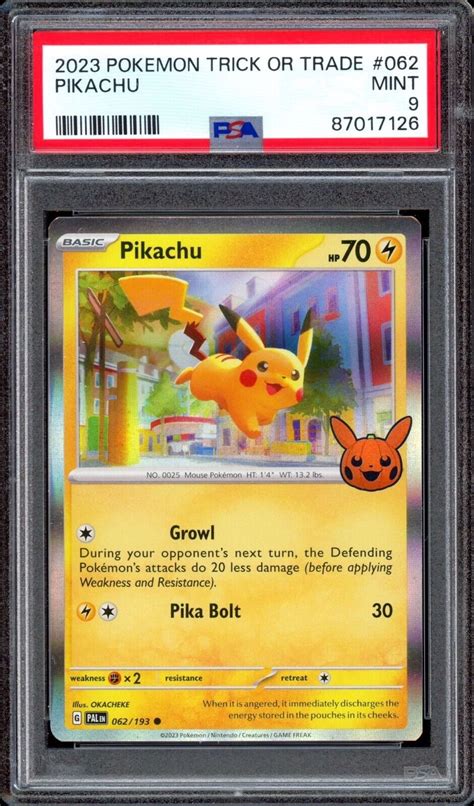 Psa Mint Pikachu Holo Trick Or Trade Sv Paldea Evolved Stamp