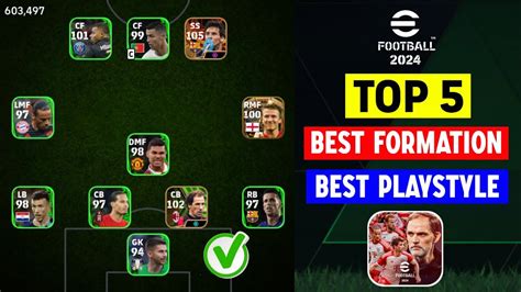 Top 5 Best Formation Best Playstyle In EFootball 2024 Mobile