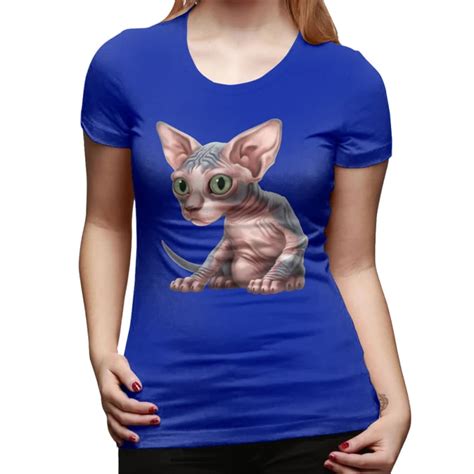 Sphynx T Shirt Cat A Clysm Sphynx Kitten T Shirt Gray O Neck Women