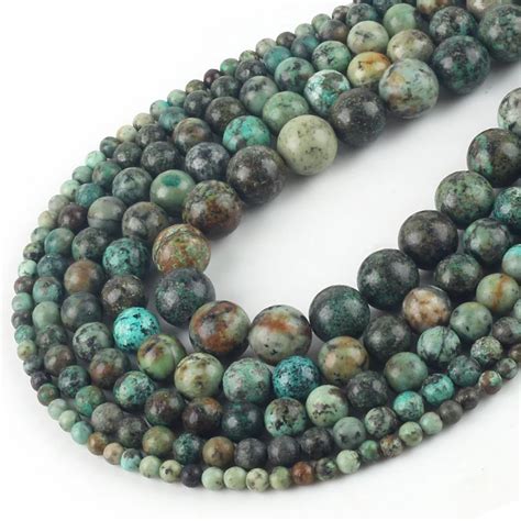 Natural Round African Turquoises Stones Bead 4 12 Mm Genuine Loose