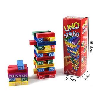 Uno Stacko Mini Jogo De Tabuleiro Em Formato De Bloco Uno Pilha