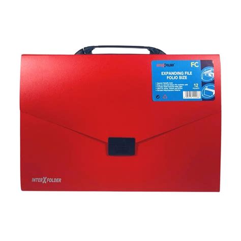 Jual Inter X Expanding File With Handle Folio Merah Di Seller