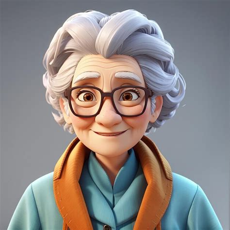 Premium Photo Old Woman 3d Cartoon Avatar Portrait