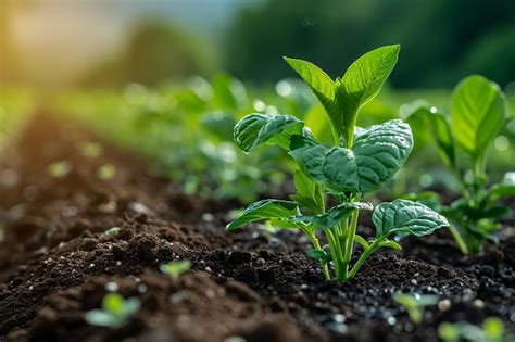 Un Acre De Brotes Que Entran En Las Primeras Etapas De Cultivo Foto