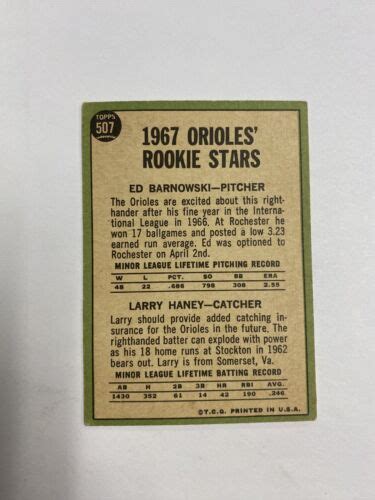 Topps Rookie Stars Baltimore Orioles Ed Barnowski Larry Haney