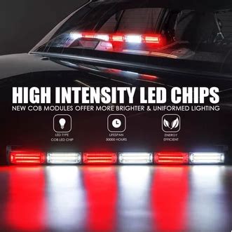 Xprite Inch Red And White Cob Traffic Advisor Strobe Lights