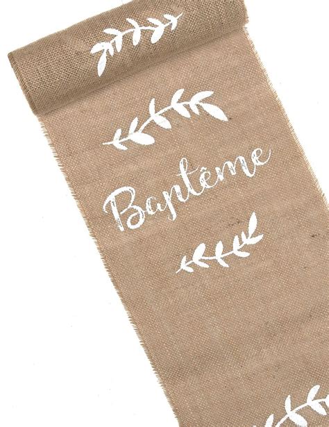 Chemin De Table En Toile De Jute Bapt Me Cm X M D Coration