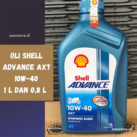 Jual OLI MOTOR SHELL ADVANCE AX7 SCOOTER 10W 40 1 Liter Dan 0 8 L