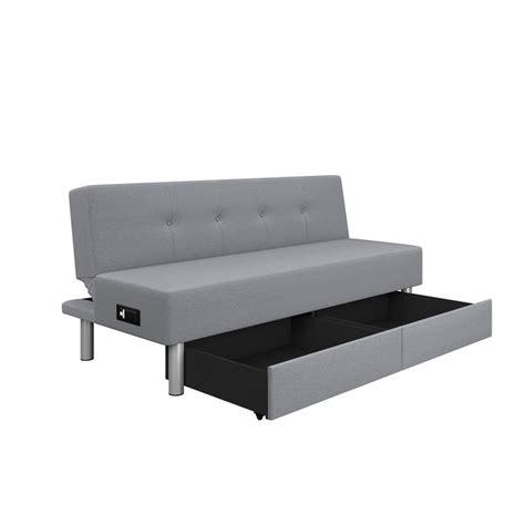 Serta Wilton Dream Convertible Sofa Sleeper in Light Gray Fabric ...