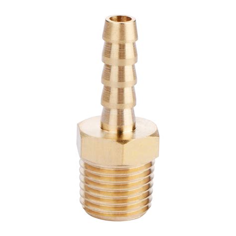 Buy U S Solid Brass Hose Fitting Adapter 1 4 Barb X 1 4 Npt Male