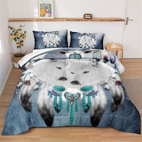 Amazon Esydream Dream Catcher Wolf Space Galaxy Bedding Sets Soft