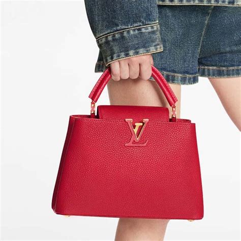 Louis Vuitton Lv Women Capucines Bb Handbag Scarlet Red Taurillon Leather Lulux