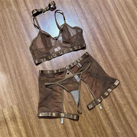 New 4 Piece Lingerie Set Rave Depop