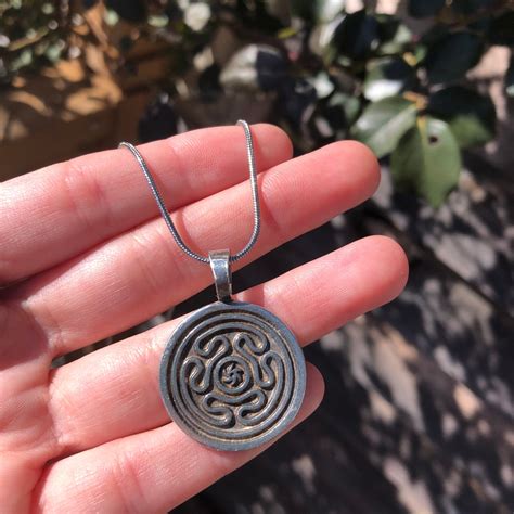 Hecates Wheel Pendant Necklace Strophalos Of Hecate Pewter Pendant