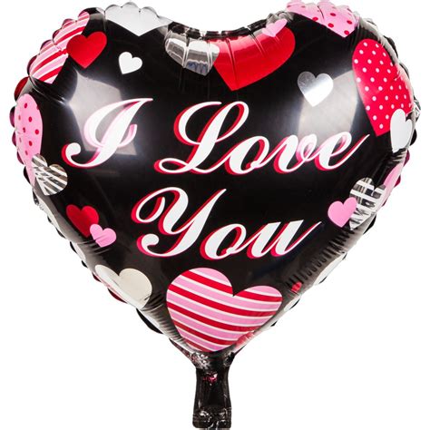 Folienballon Herz I Love You Schwarz Pink 45 Cm Folienballons