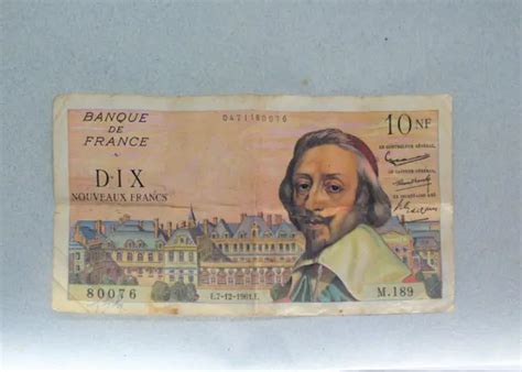 FRANCE BILLET 10 NF NOUVEAUX FRANCS 7 12 1961 RICHELIEU EUR 8 00