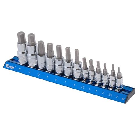 13PC METRIC HEX BIT SOCKET SET TIT16124 The Home Depot