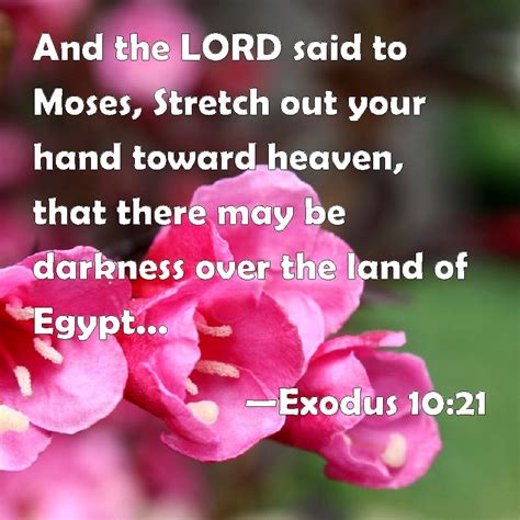 Exodus 1021 And The Lord Said To Moses Stretch Out Your Hand Toward