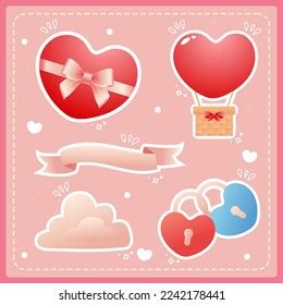 Cute Hand Draw Valentines Day Element Stock Vector Royalty Free