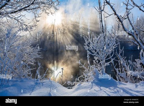 Loisach River in winter, Upper Bavaria, Germany Stock Photo - Alamy