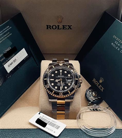 Brand New 2021 And Unsized ROLEX SEA DWELLER Two Tone 18k Yellow Gold