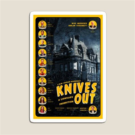 "Knives Out Cast/Characters" Magnet for Sale by myaramos | Redbubble