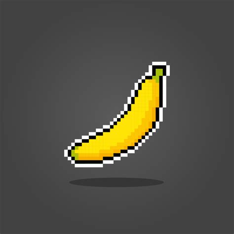 8 Bit Pixel Banana Fruits In The Illustration Of Game Asset Vector 8