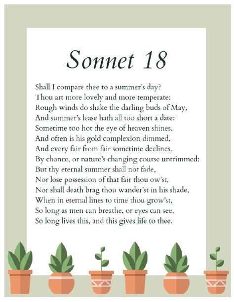 SHAKESPEARE LOVE SONNET PRINTABLES FOR VALENTINE'S DAY Valentine's Day ...