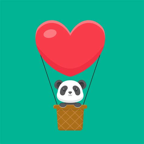Cute Panda Hot Air Balloon Cartoon 5405381 Vector Art At Vecteezy