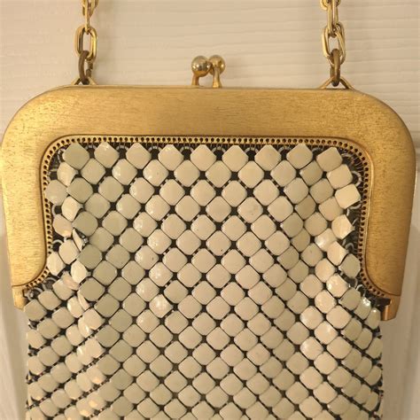 Vintage Whiting And Davis Ivory Alumesh Bag Purse Gem