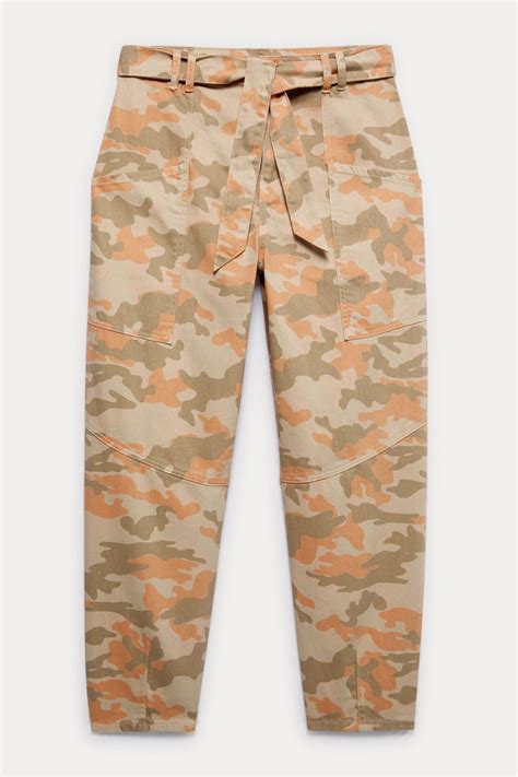 Patterned Baggy Trousers Peach Prints