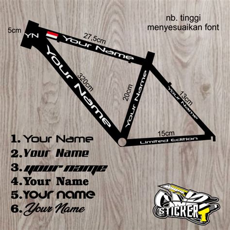 Frame Sepeda Nama Custom Cutting Sticker Lazada Indonesia