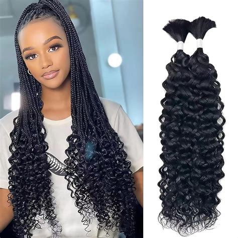 Amazon 26 Inch Water Wave Bulk Human Hair For Braiding No Weft